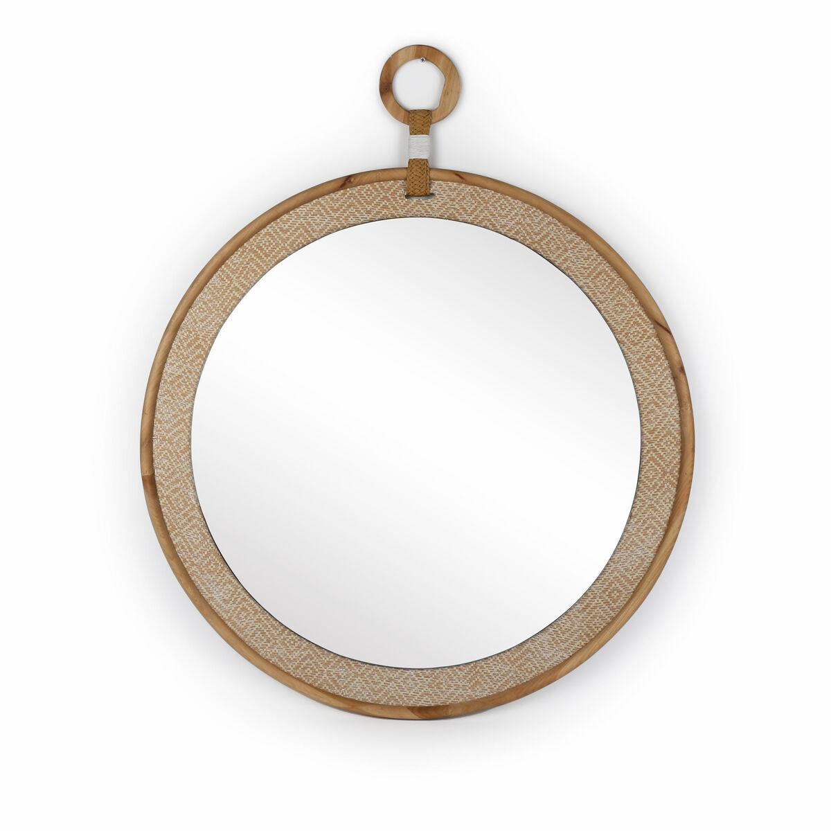 Espejo de pared Romimex Natural Madera 80 x 90 x 2 cm Redondo