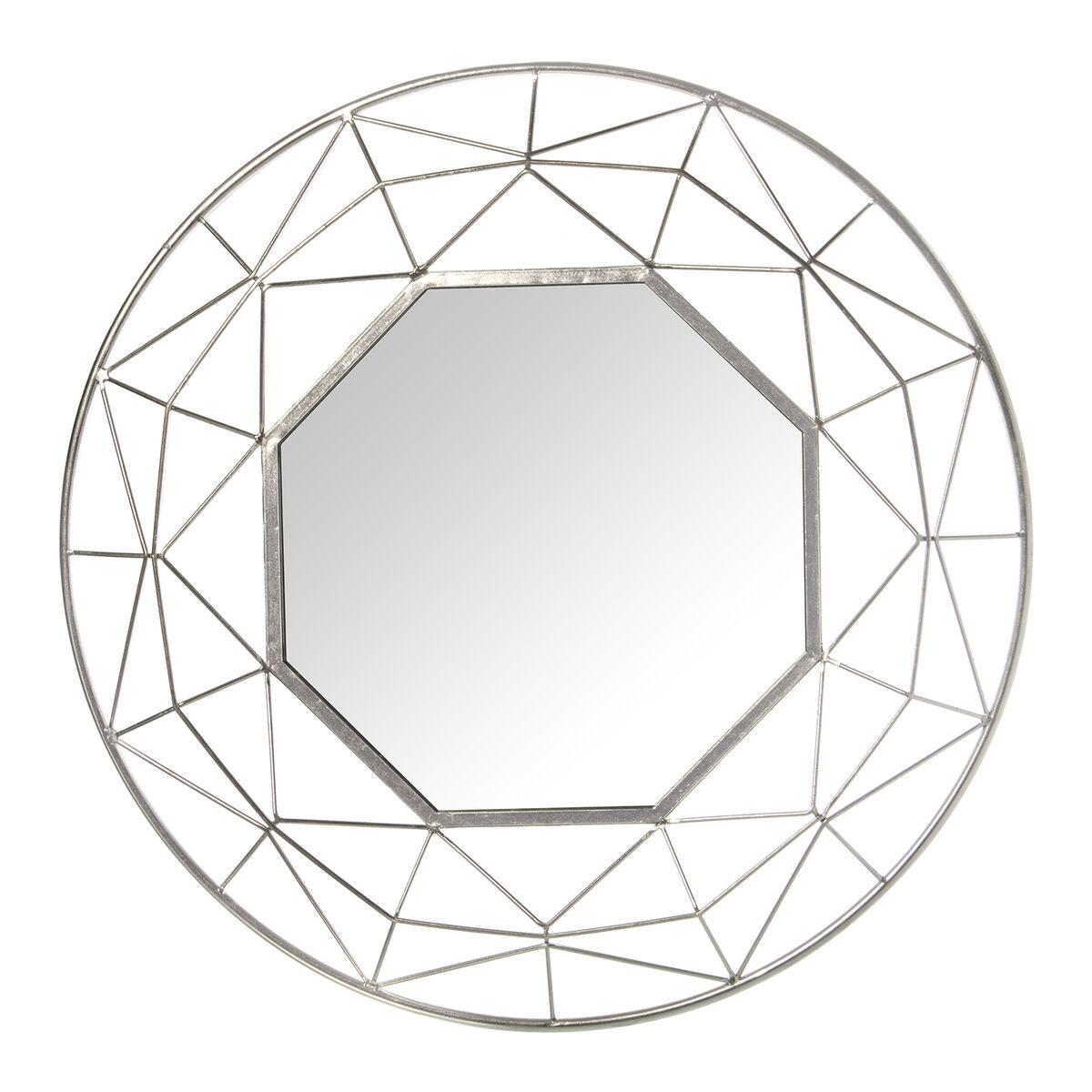 Espejo de pared Alexandra House Living Plateado Metal Circular 6 x 75 x 76 cm