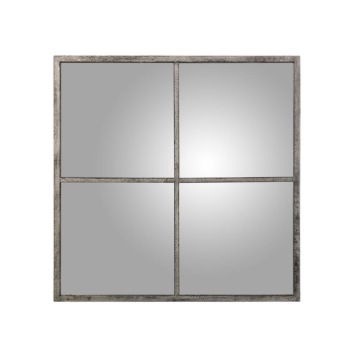 Espejo de pared Alexandra House Living Negro Plateado Ventana Cuadrada