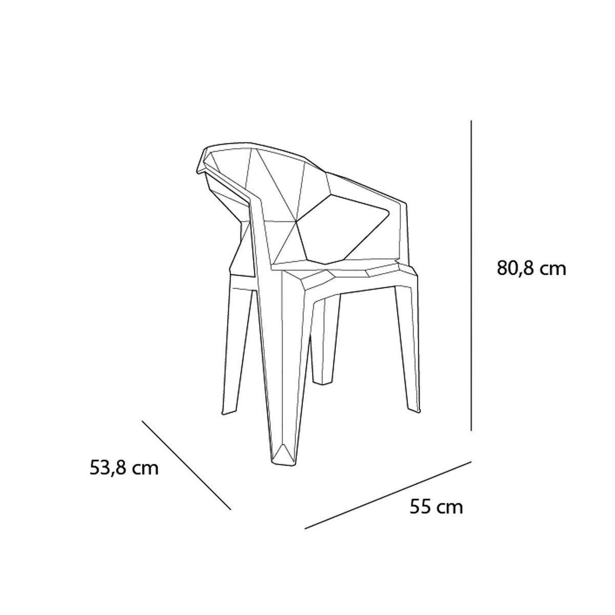 Silla de Jardín Garbar Delta Gris oscuro Polipropileno 53 x 55 x 80 cm 4 Unidades (4 Piezas)