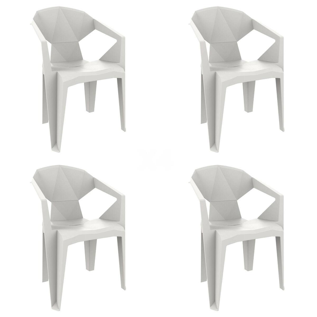 Silla de Jardín Garbar Delta Blanco Polipropileno 53 x 80 x 55 cm 53 x 55 x 80 cm 4 Unidades (4 Piezas)