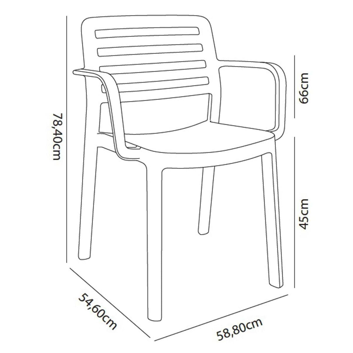 Silla de Jardín Garbar Wind Chocolate Polipropileno 58 x 78 x 54 cm (4 Unidades)