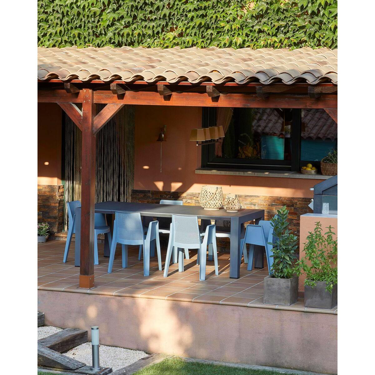Silla de Jardín Garbar Play Chocolate Polipropileno 57 x 78 x 54 cm (4 Unidades)