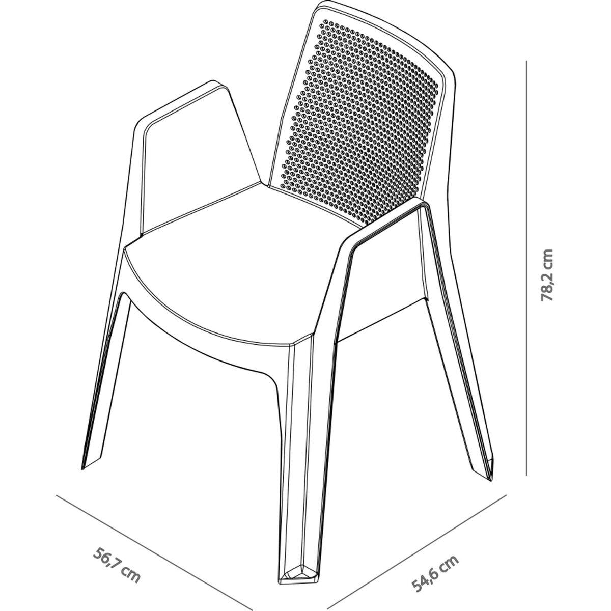 Silla de Jardín Garbar Play Marrón Chocolate Polipropileno 57 x 78 x 54 cm 57 x 54 x 78 cm 4 Unidades (4 Piezas)