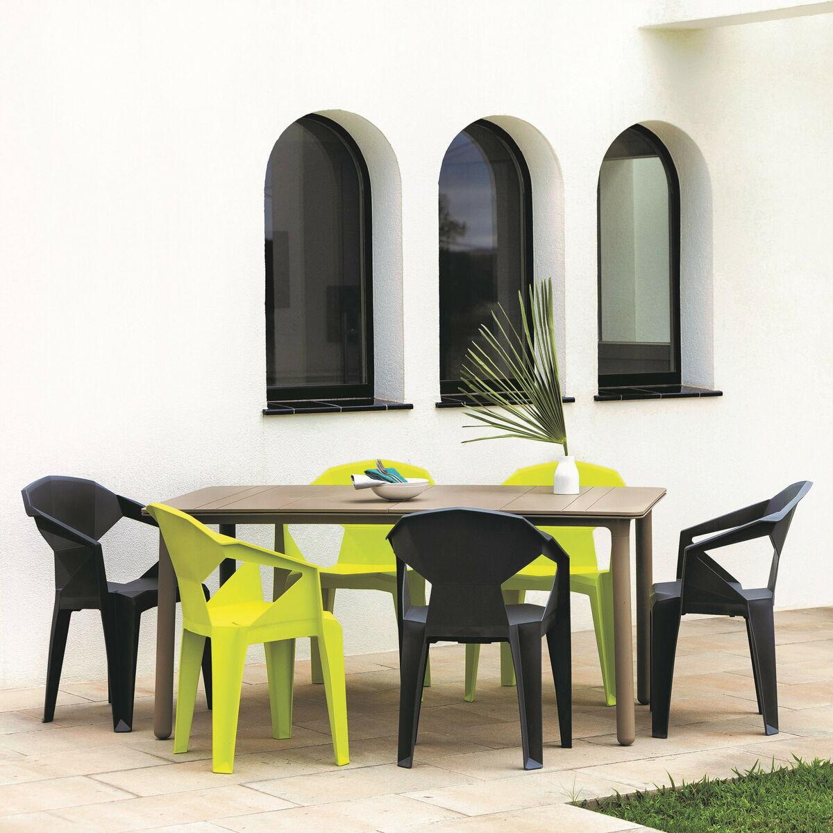Silla de Jardín Garbar Delta Chocolate Polipropileno 53 x 80 x 55 cm (4 Unidades)