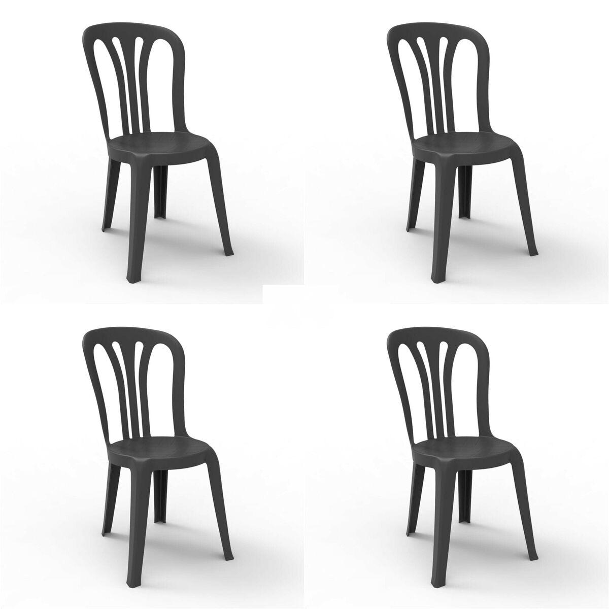 Silla de Jardín Garbar Garrotxa Antracita Polipropileno 43 x 89 x 52 cm (4 Unidades)