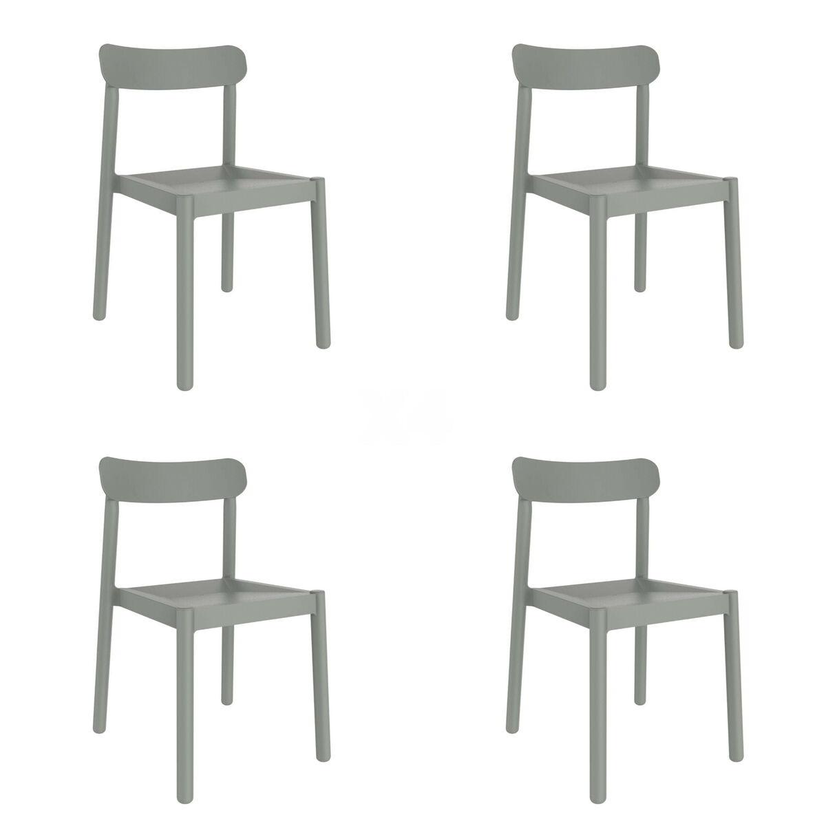 Silla de Jardín Garbar Elba Gris Polipropileno 50 x 80 x 53 cm (4 Unidades)