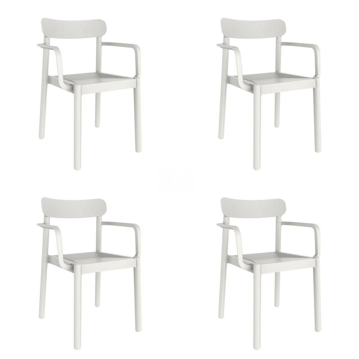 Silla de Jardín Garbar Elba Blanco Polipropileno 56 x 80 x 53 cm (4 Unidades)