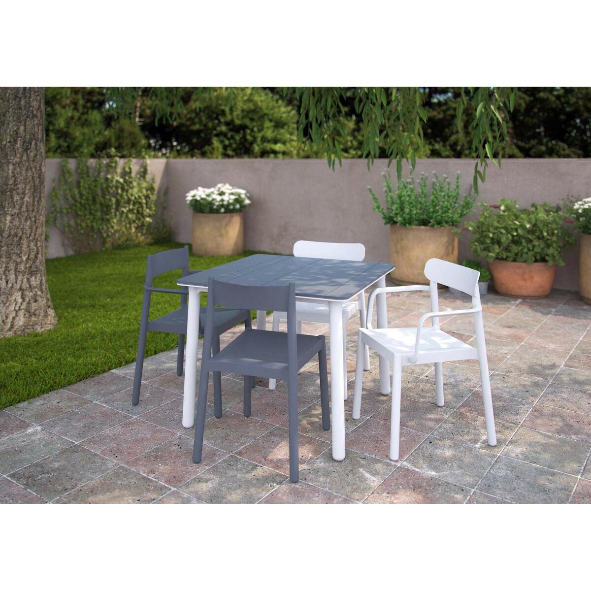 Silla de Jardín Garbar Elba Blanco Polipropileno 50 x 80 x 53 cm (4 Unidades)