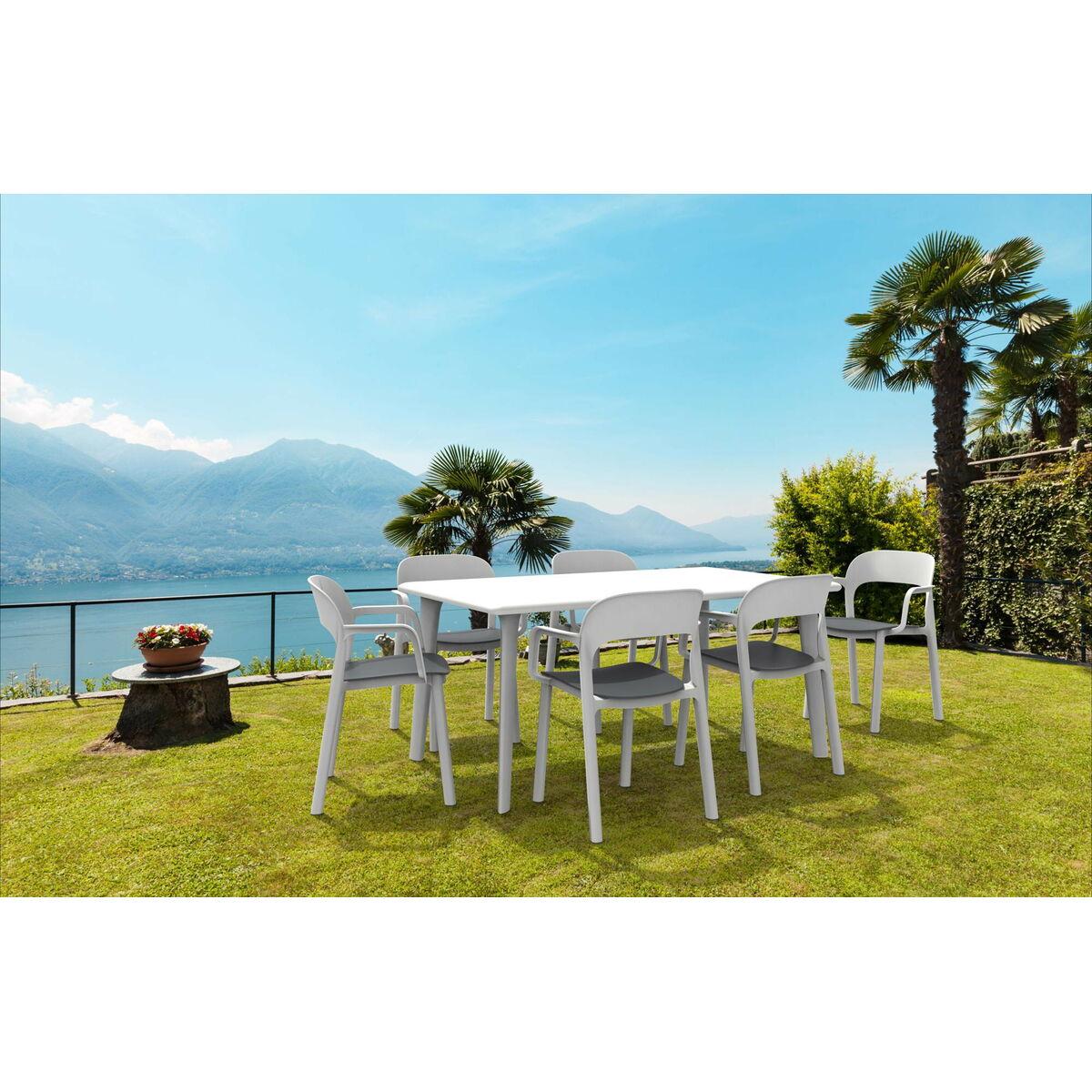 Silla de Jardín Garbar Ona Blanco Chocolate Polipropileno 56 x 79 x 52 cm (4 Unidades)