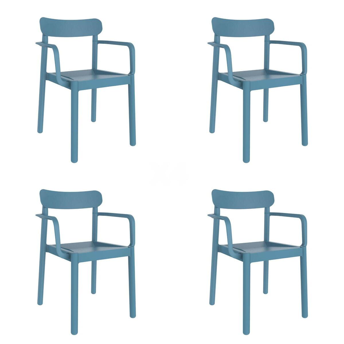 Silla de Jardín Garbar Elba Azul Polipropileno 56 x 80 x 53 cm (4 Unidades)