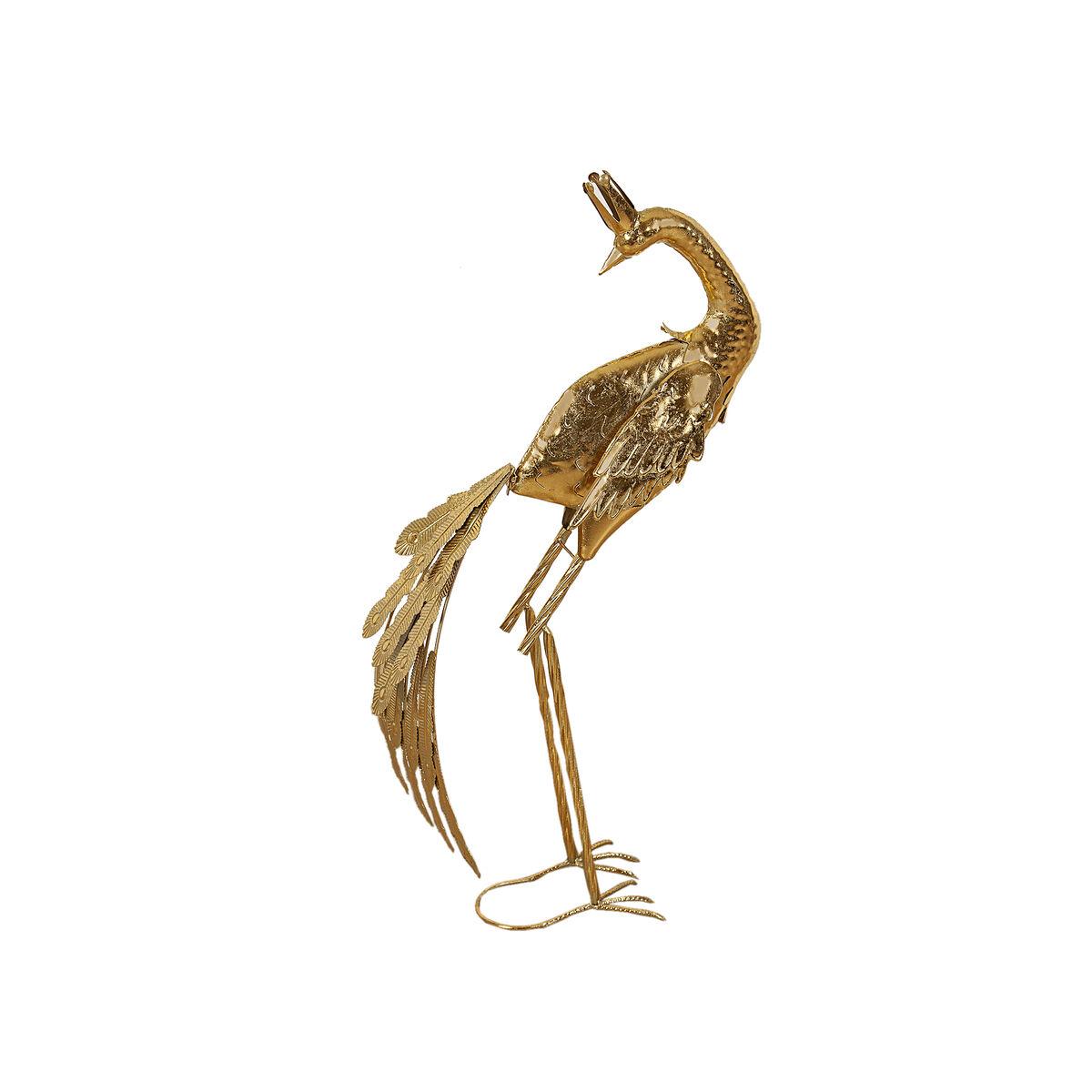 Figura Decorativa Romimex Gold Metal Pavo real 35 x 80 x 27 cm
