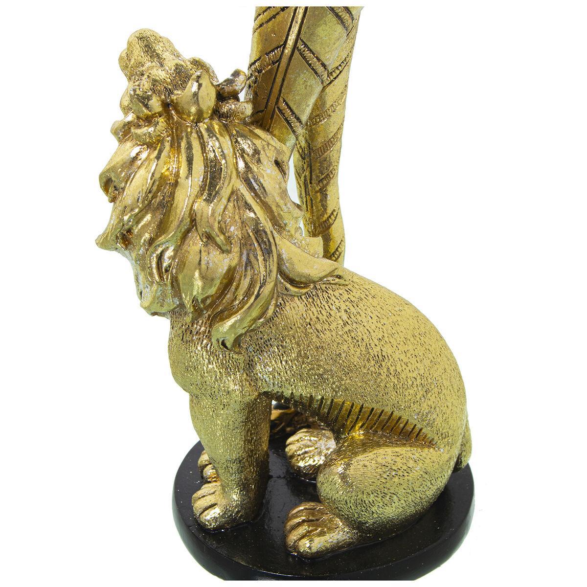 Figura Decorativa Alexandra House Living Dorado Plástico León Africana 13 x 17 x 38 cm