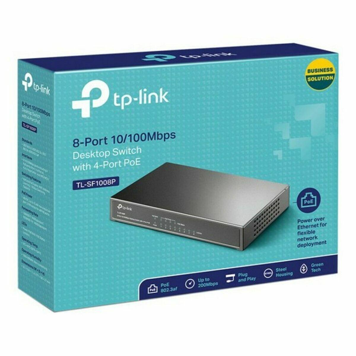 Switch de Sobremesa TP-Link TL-SF1008P RJ45 PoE 1.6 Gbps