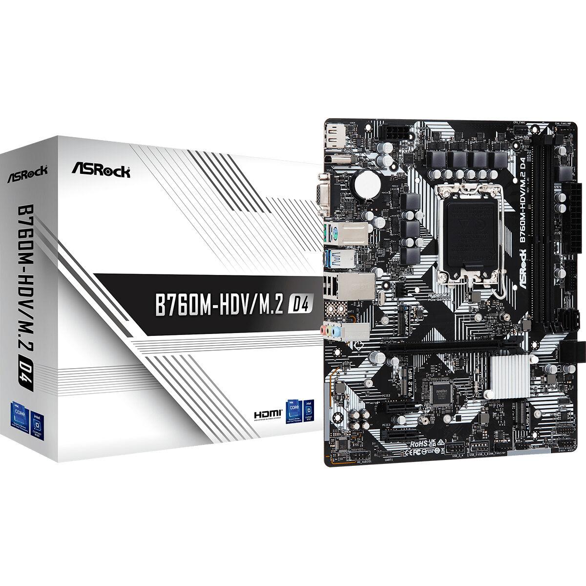 Placa Base ASRock B760M-HDV/M.2 D4 LGA 1700 Intel B760