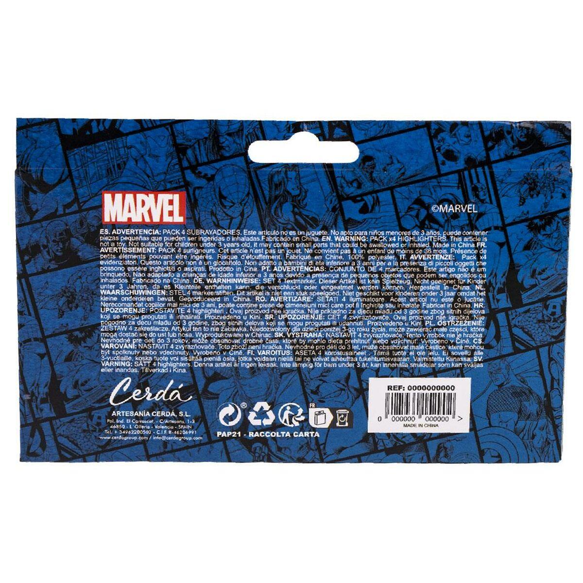 Set de Marcadores Fluorescentes The Avengers 4 Piezas