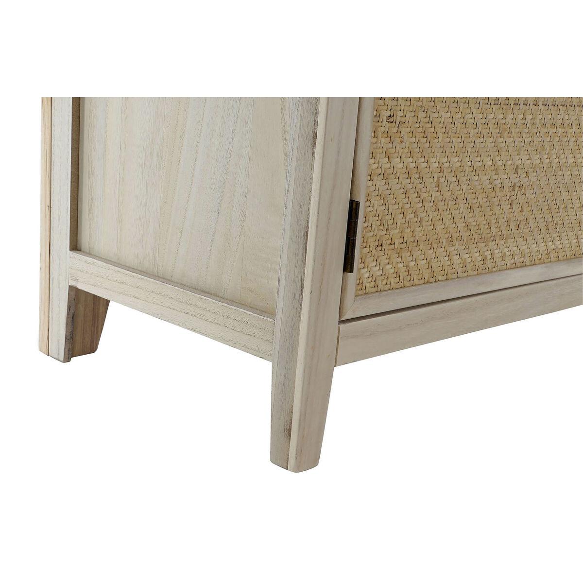 Perchero con espejo Home ESPRIT Natural Ratán Madera de Paulonia Espejo 92 x 40 x 181 cm
