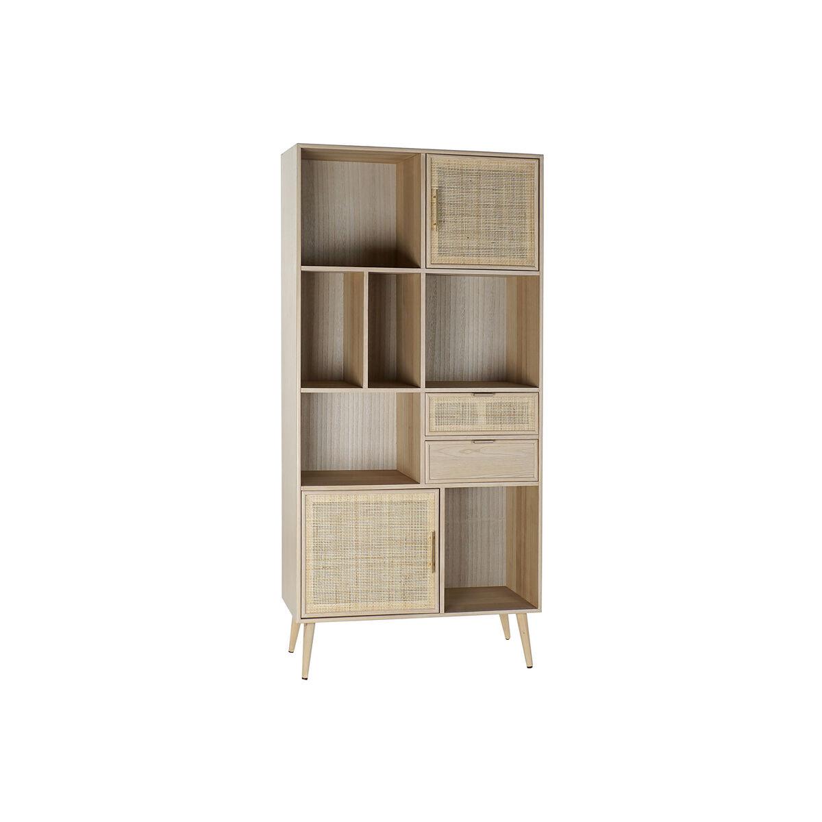 Estantería Home ESPRIT Natural Madera de Paulonia Madera MDF 90 x 37 x 189 cm