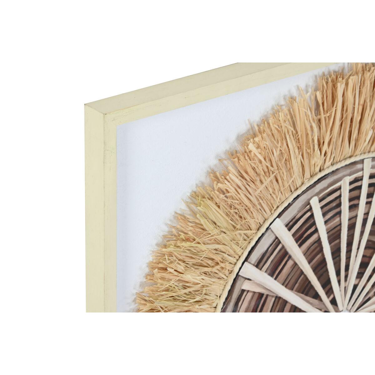 Lienzo Home ESPRIT Blanco Natural Boho 60 x 3 x 60 cm (2 Unidades)