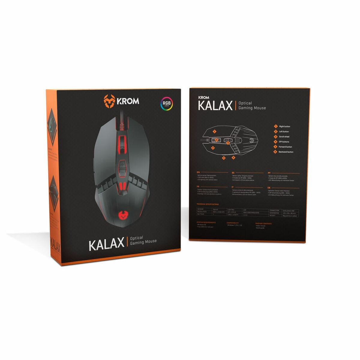 Ratón Óptico Krom NXKROMKALAX Negro 3200 DPI