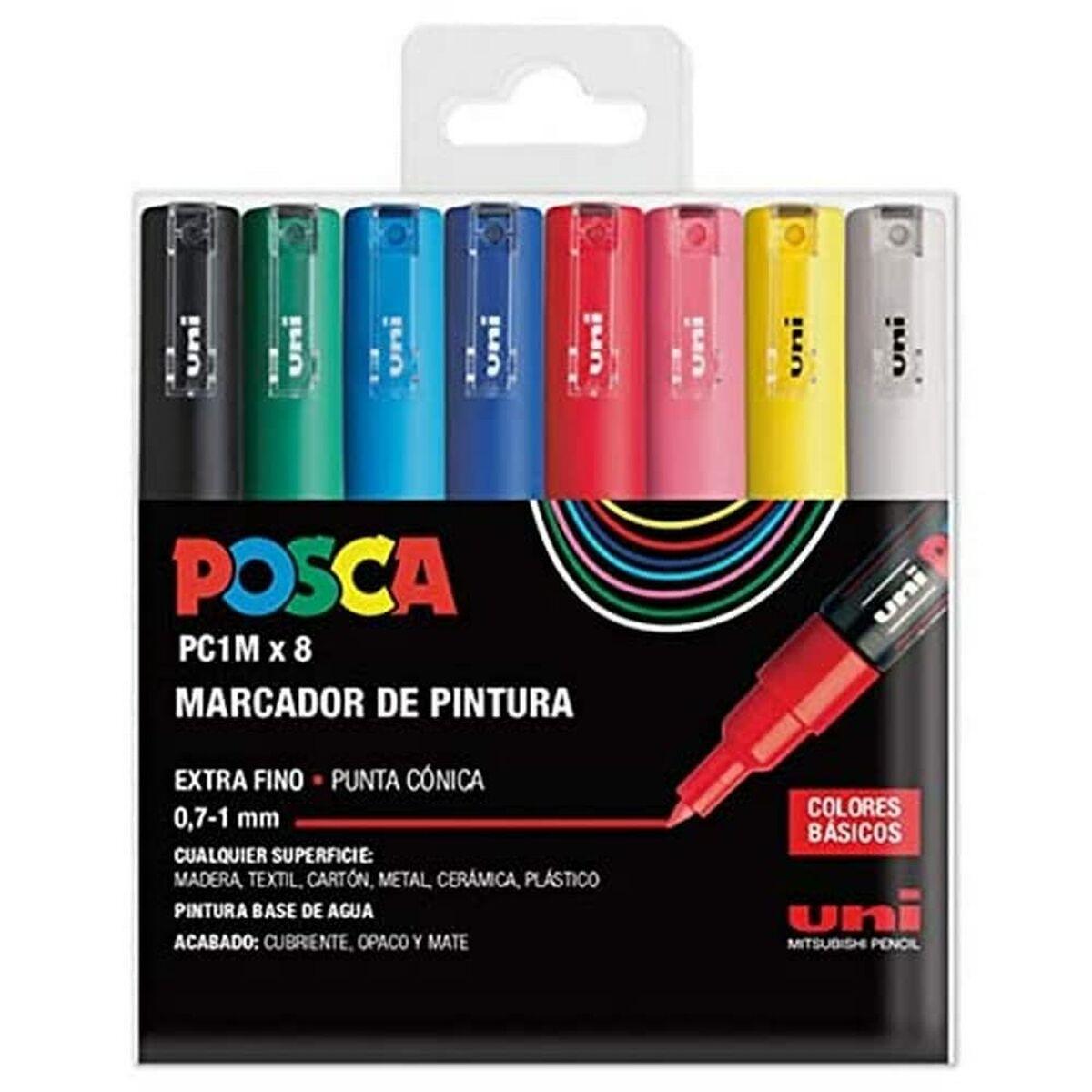 Set de Marcadores Uni-Ball PC-1M Multicolor 8 Piezas