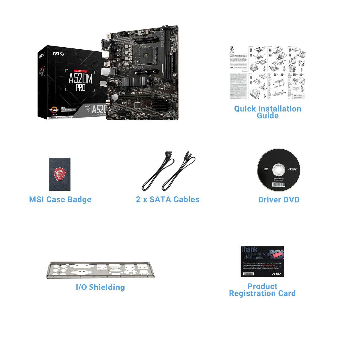 Placa Base MSI 7D14-005R AMD A520 AMD AM4