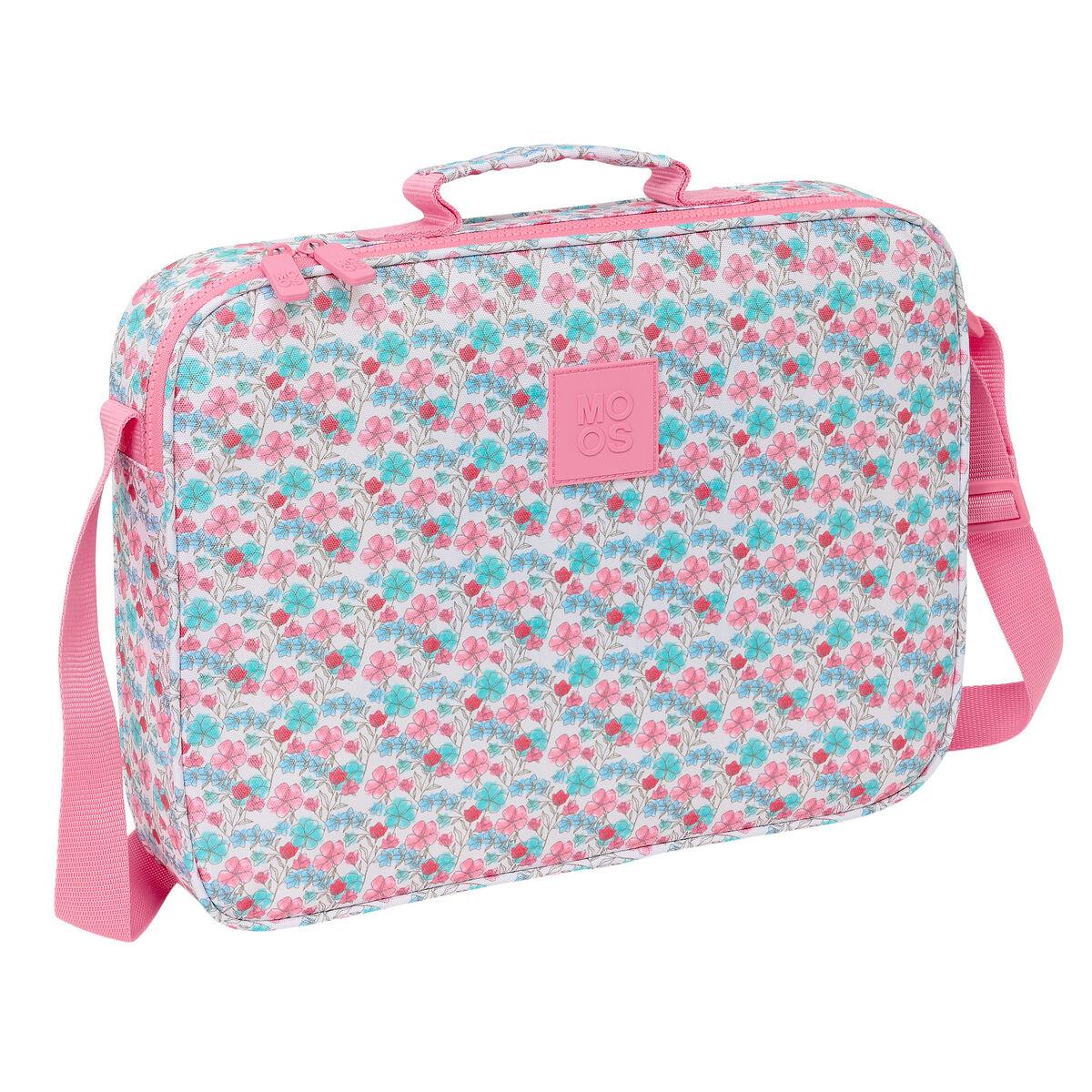 Cartera Escolar Moos Flores Multicolor 38 x 28 x 6 cm