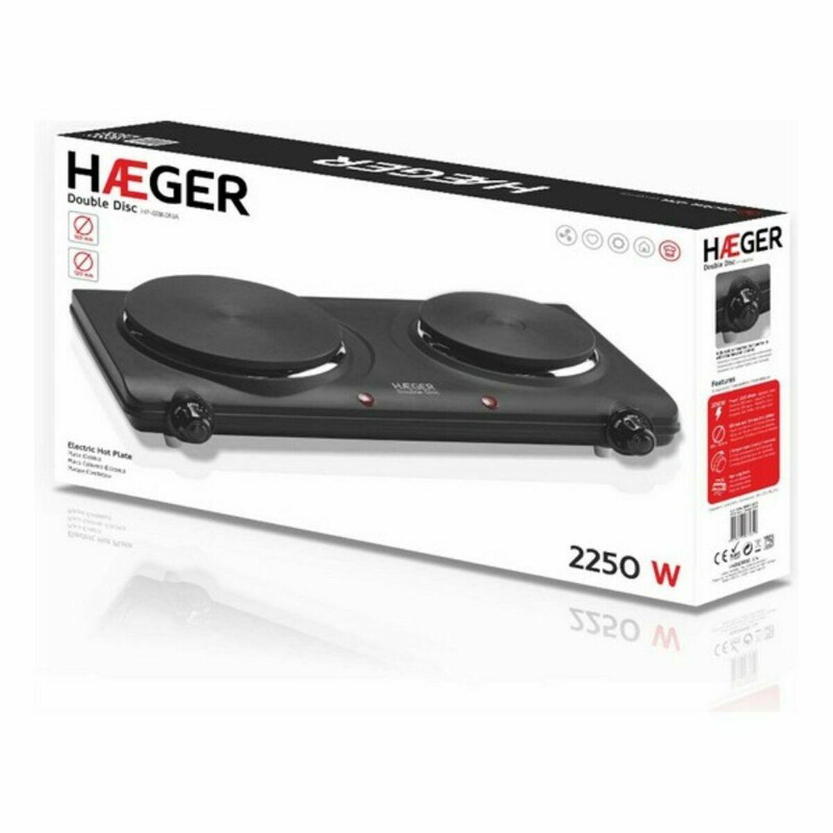 Placa Eléctrica de Cocción Haeger HP-02B.013A Negro 2 Fogones 2250W (Reacondicionado B)