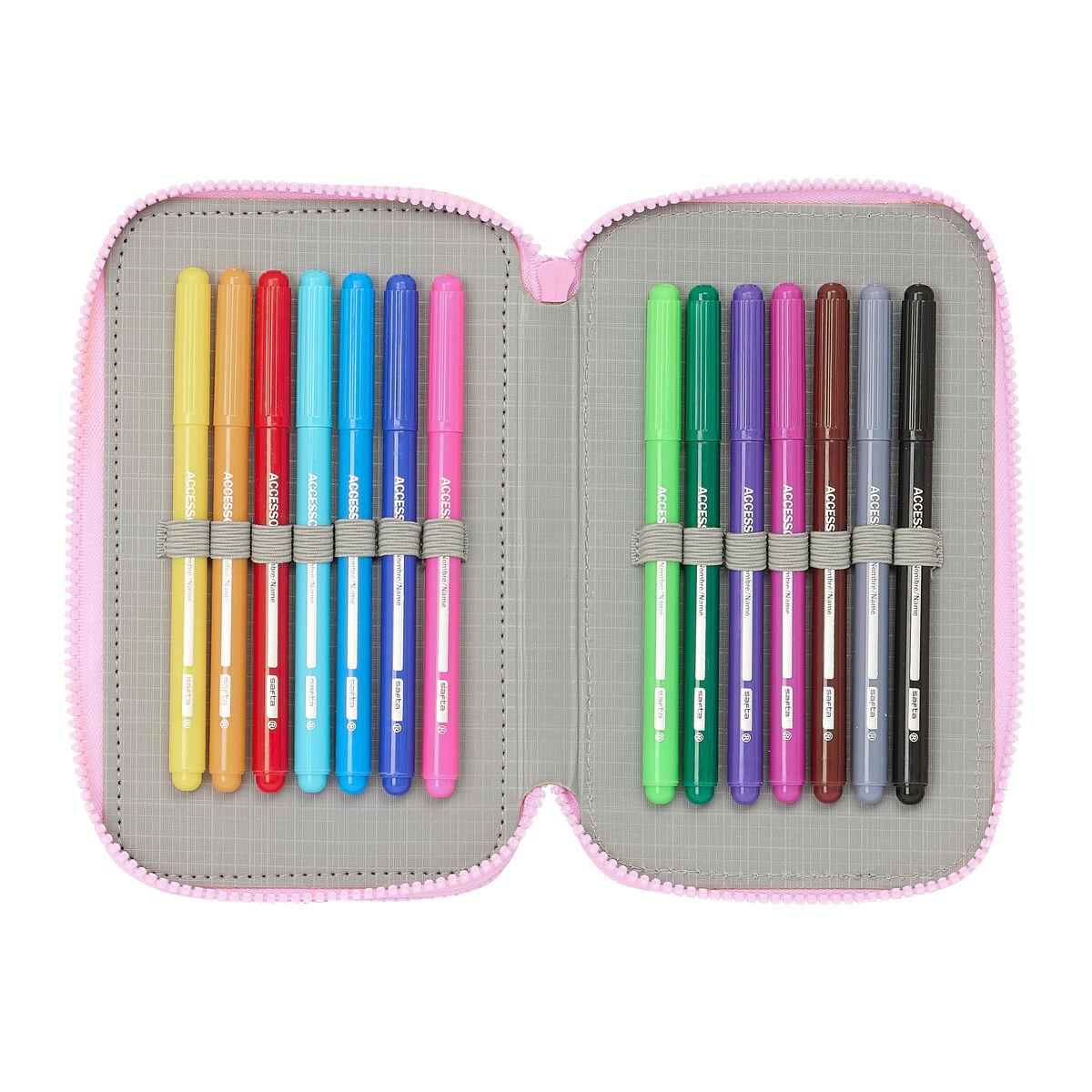 Plumier Triple Frozen Cool days Violeta Azul cielo 12,5 x 19,5 x 5,5 cm 36 Piezas
