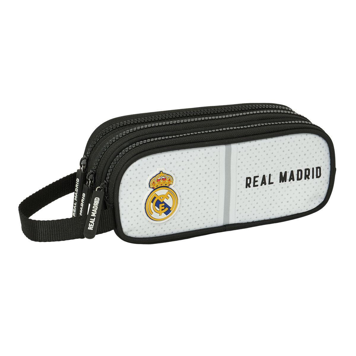 Portatodo Triple Real Madrid C.F. Blanco Negro
