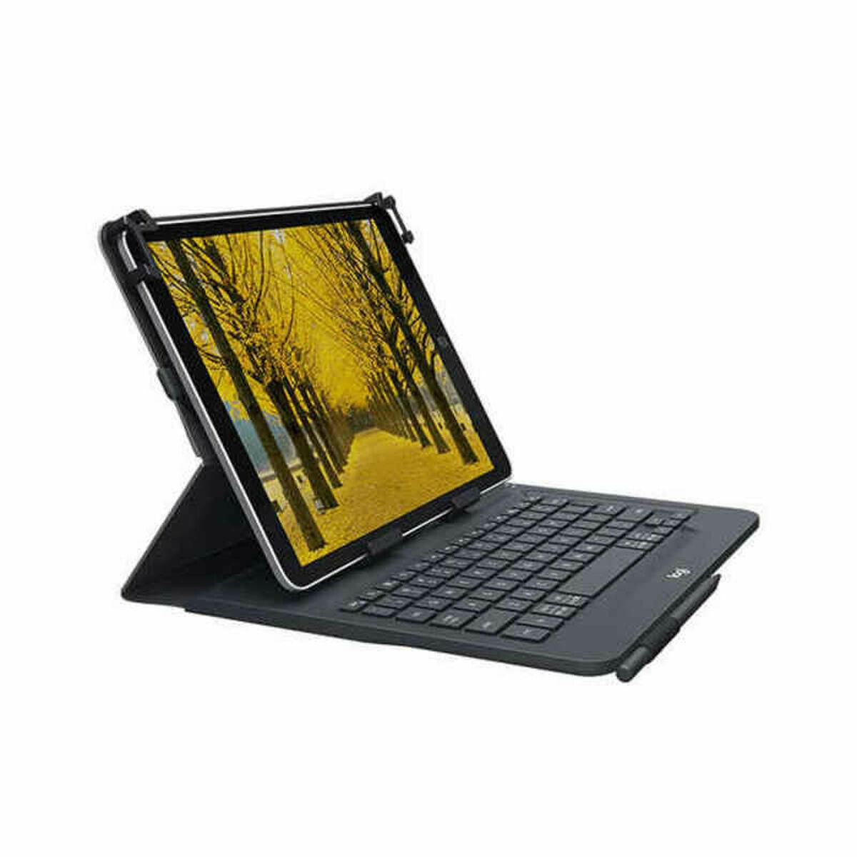 Teclado Bluetooth con Soporte para Tablet Logitech 920-008336 Negro Qwerty Español QWERTY