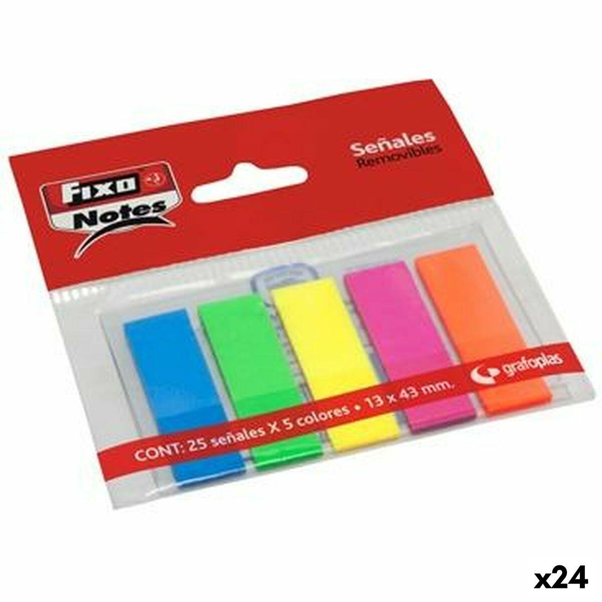 Notas Adhesivas Fixo 25 Hojas 13 x 43 mm (24 Unidades)
