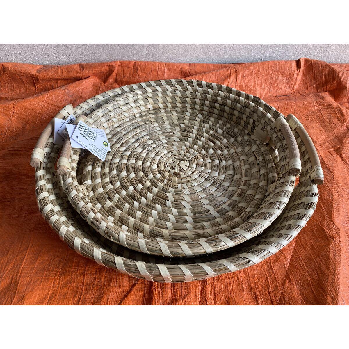 Juego de Bandejas Romimex Beige Fibra natural 2 Piezas
