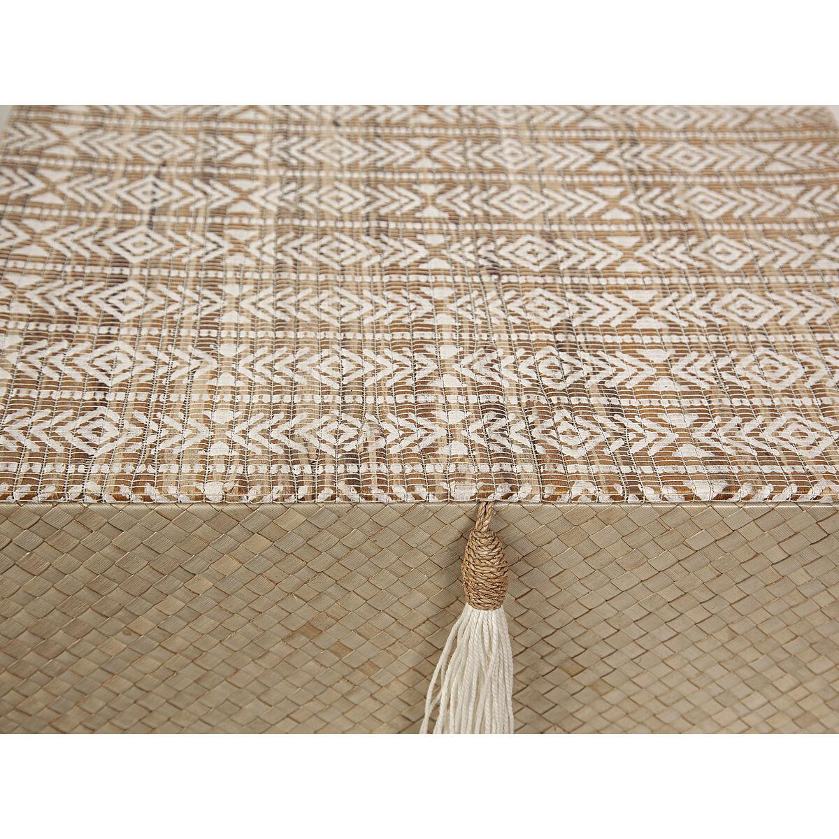 Juego de Cajas Decorativas Romimex Negro Beige Fibra natural (3 Piezas)