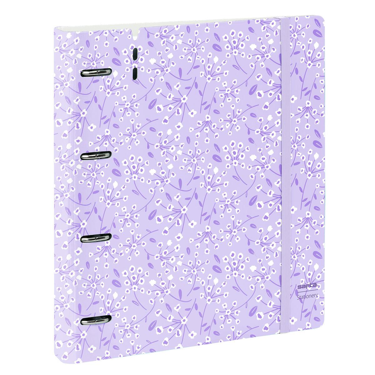 Carpeta de anillas Safta Light purple flowers Morado 27 X 32 X 4 cm