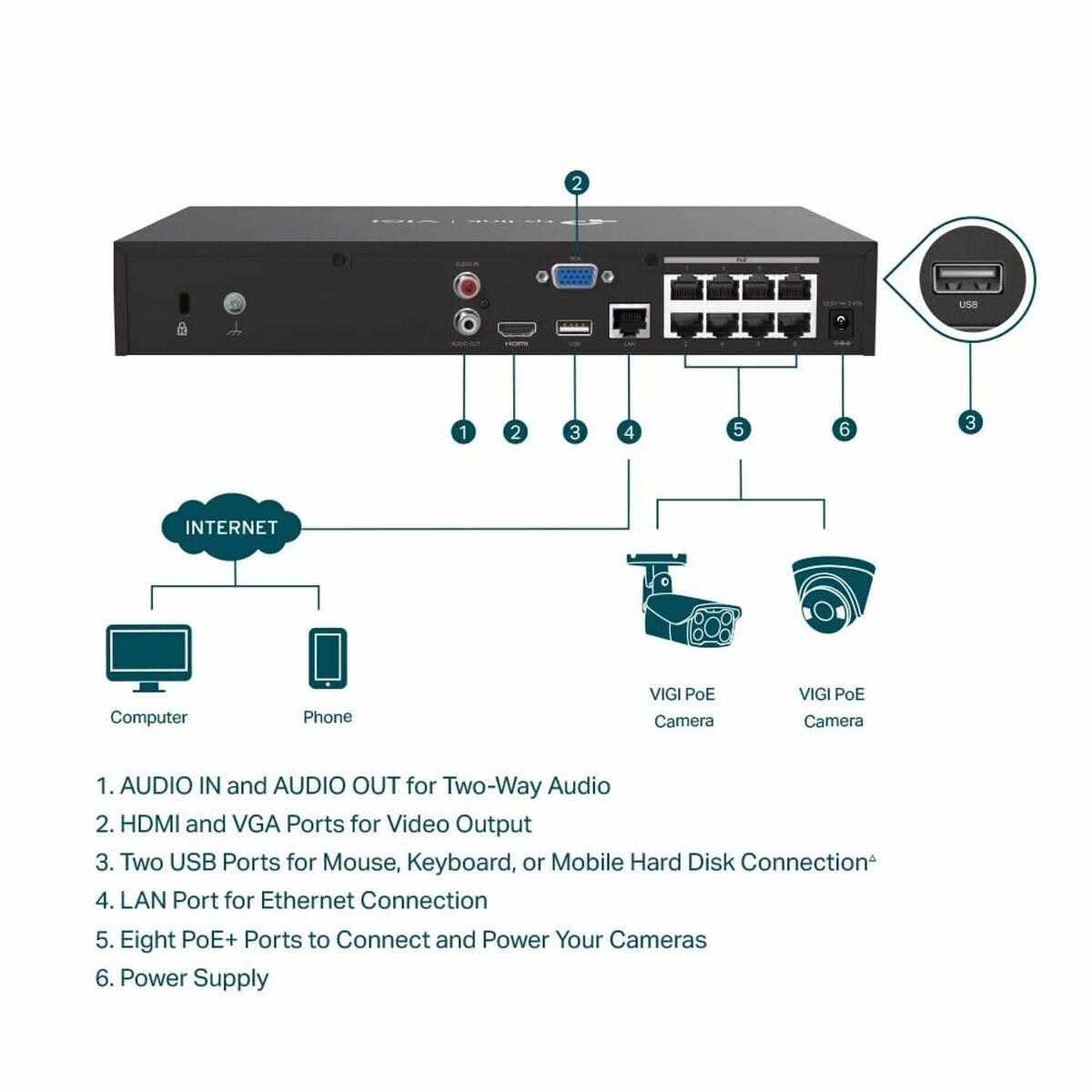 Almacenamiento en Red TP-Link VIGI NVR1008H-8MP