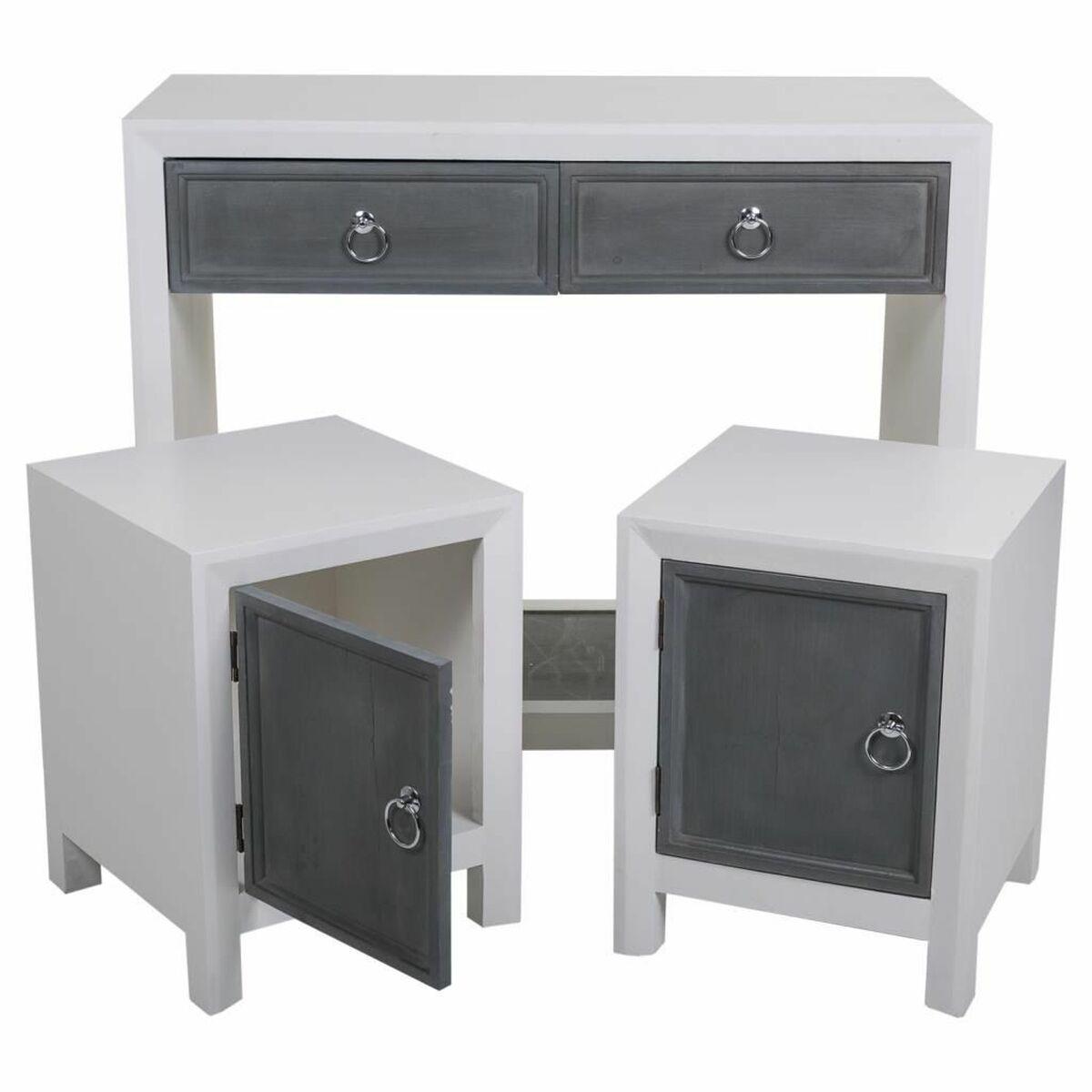 Recibidor Alexandra House Living Blanco Gris 40 x 76 x 90 cm 3 Piezas