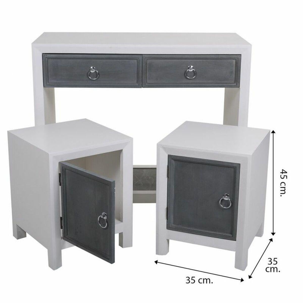Recibidor Alexandra House Living Blanco Gris 40 x 76 x 90 cm 3 Piezas