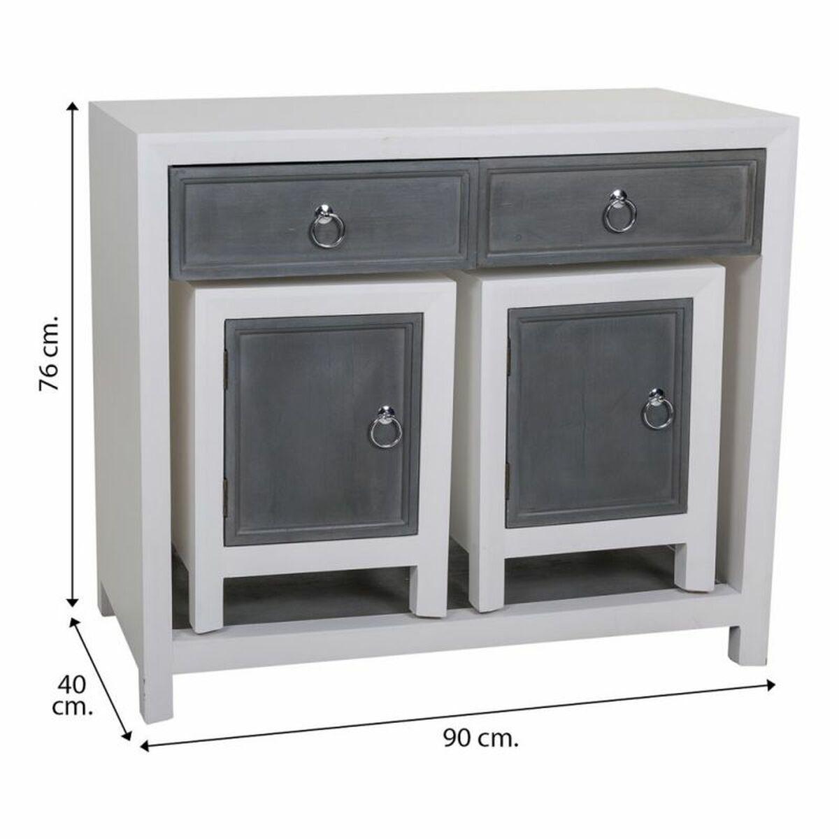 Recibidor Alexandra House Living Blanco Gris 40 x 76 x 90 cm 3 Piezas