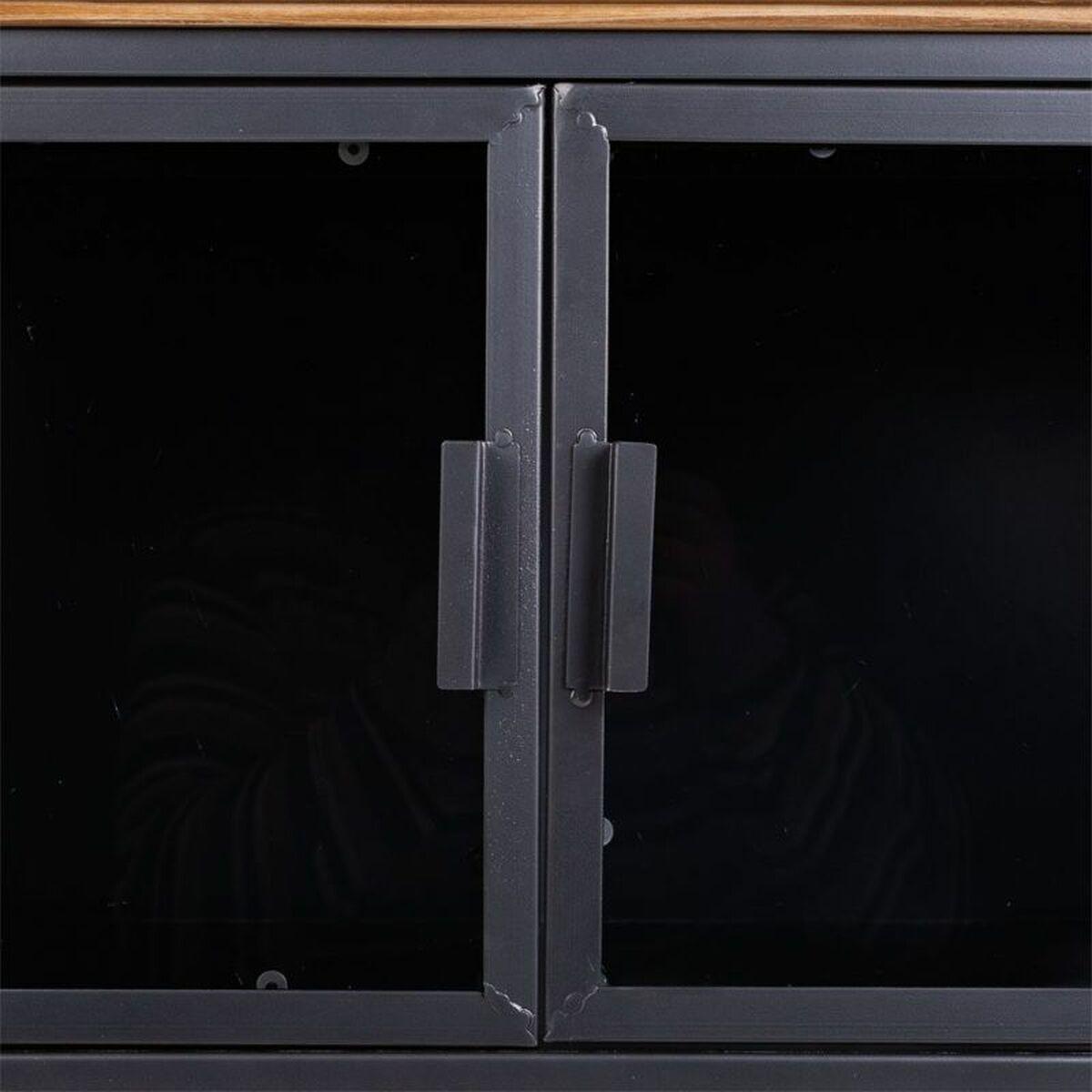 Mueble Auxiliar Alexandra House Living Marrón Negro Gris Vidrio Hierro Madera de abeto 42 x 55 x 94 cm