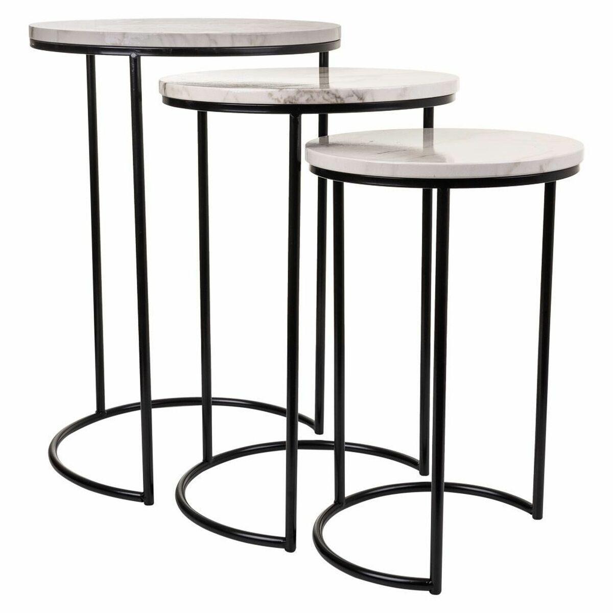 Juego de 3 mesas Alexandra House Living Negro Hierro 39 x 57 x 39 cm
