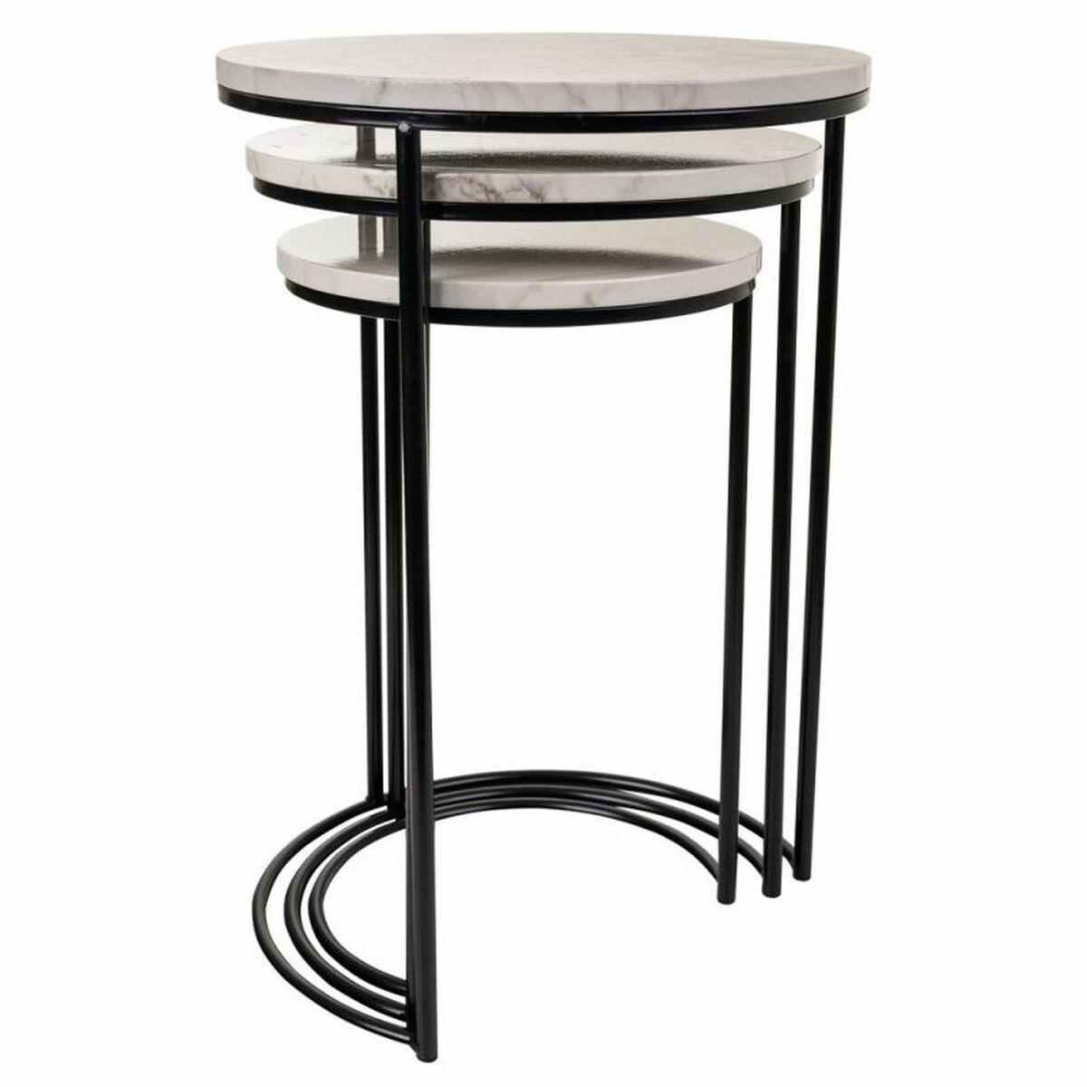 Juego de 3 mesas Alexandra House Living Negro Hierro 39 x 57 x 39 cm