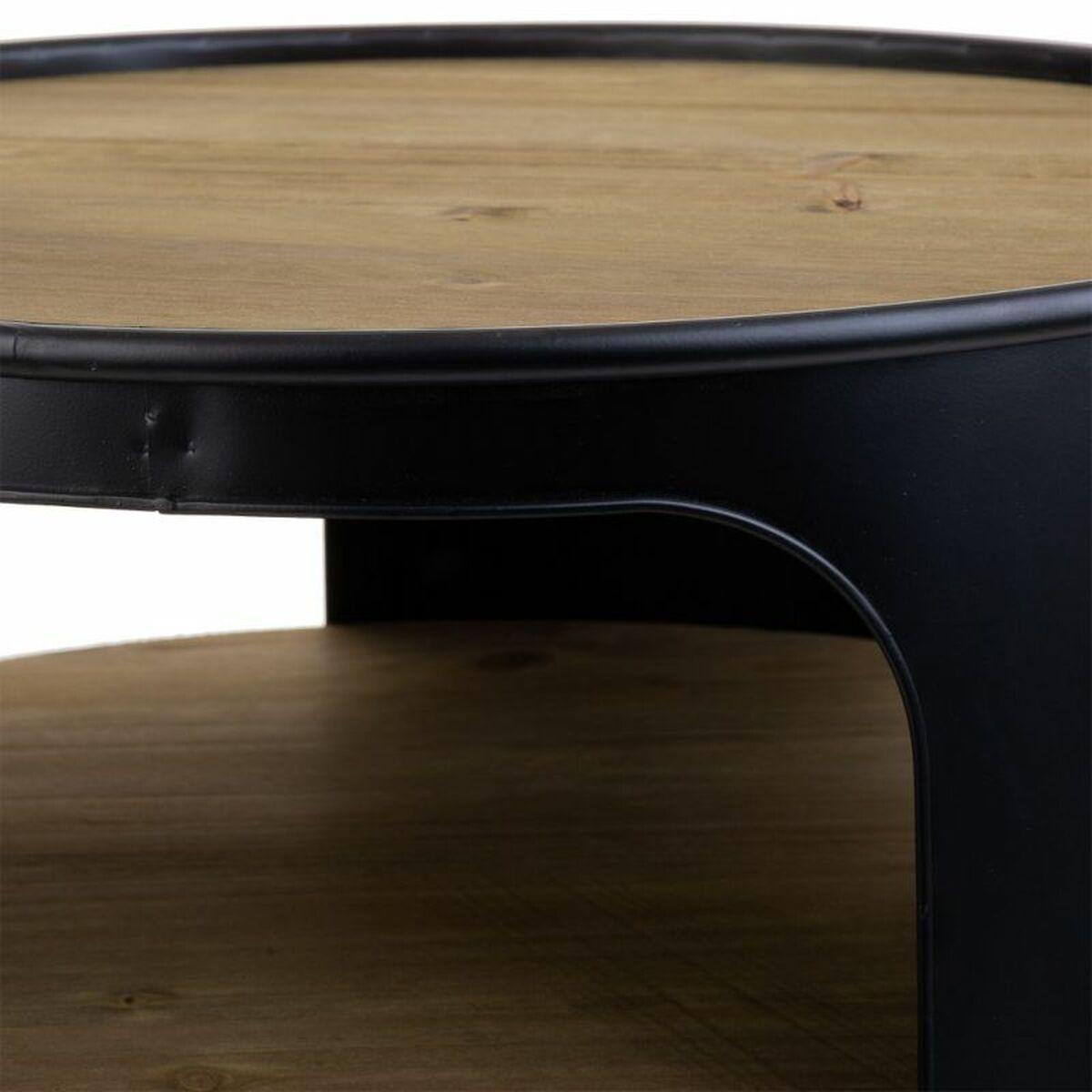 Mesa auxiliar Alexandra House Living Negro metal y madera de abeto 60 x 60 x 47 cm