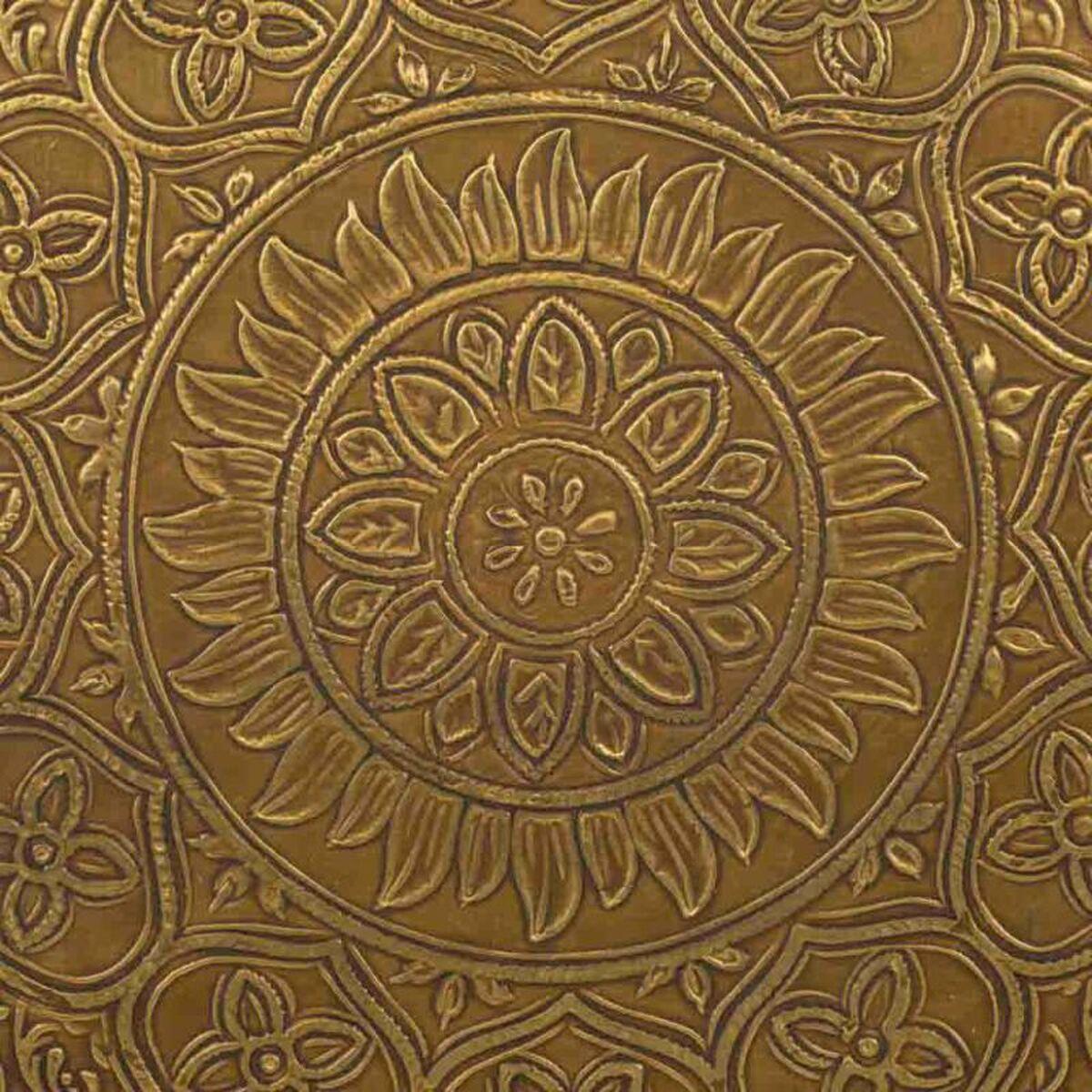 Mesa de Centro Alexandra House Living Marrón Oro Metal Madera de mango 45 x 42 x 45 cm