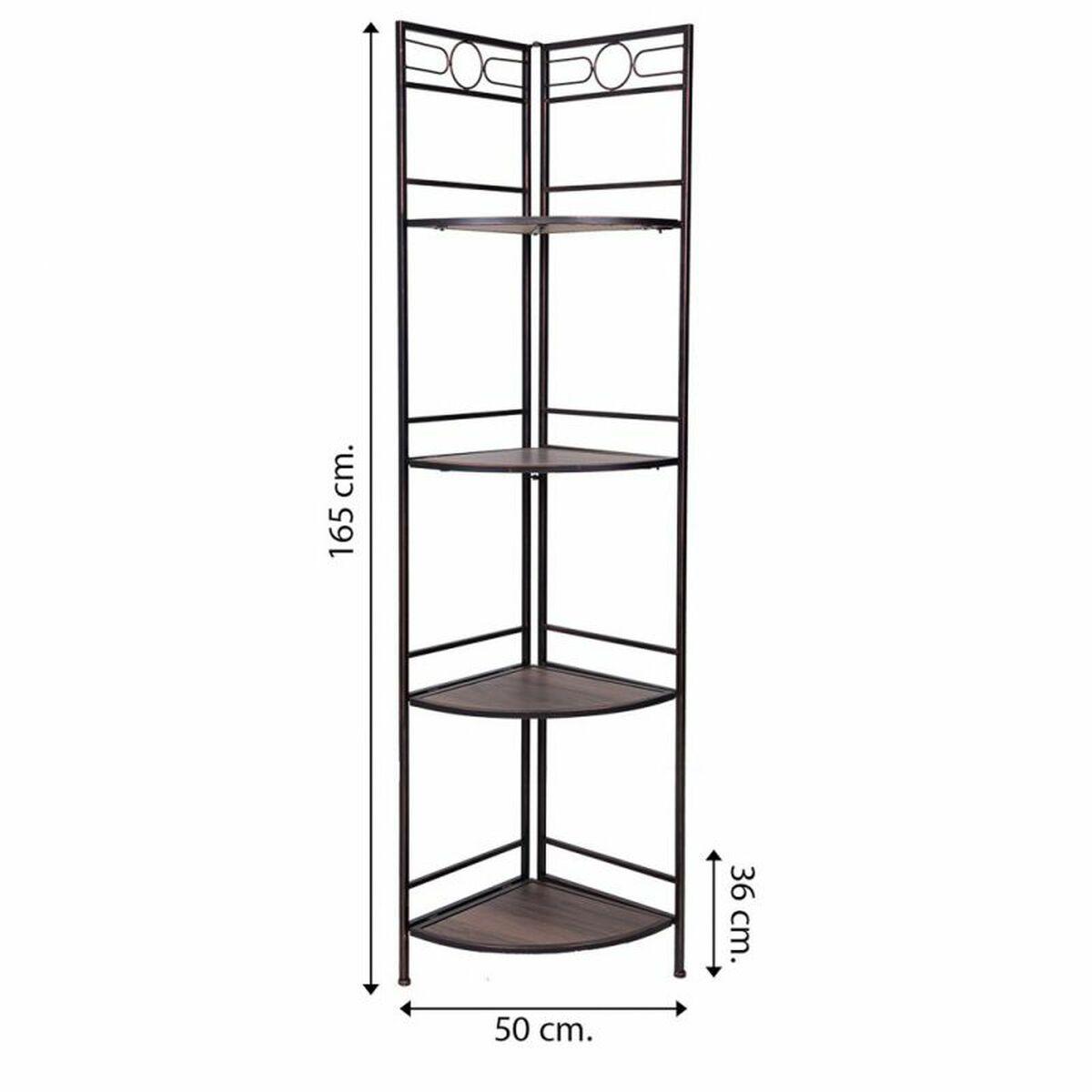 Estantería de Esquina Alexandra House Living Negro Dorado Metal Madera MDF 36 x 165 x 50 cm