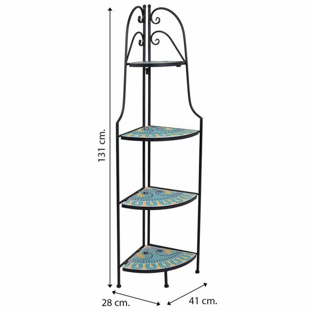 Estantería de Esquina Alexandra House Living Hierro Forja Azulejo 28 x 131 x 41 cm