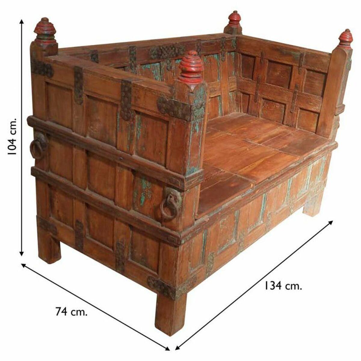 Banco Alexandra House Living Marrón Madera Reciclada 74 x 104 x 134 cm