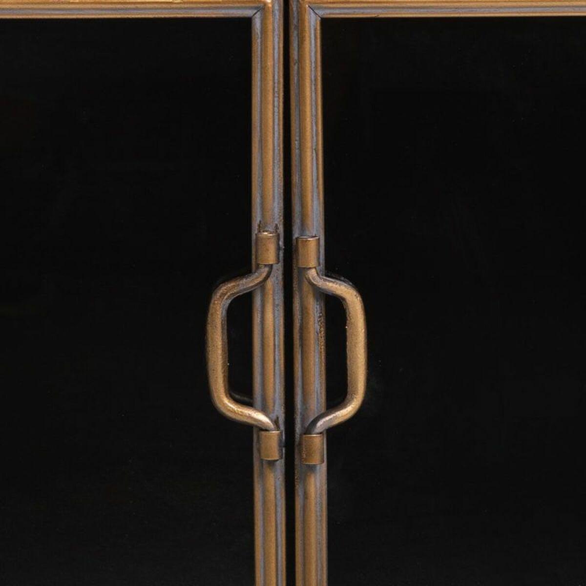 Aparador Alexandra House Living Marrón Metal Vidrio 42 x 80 x 121 cm