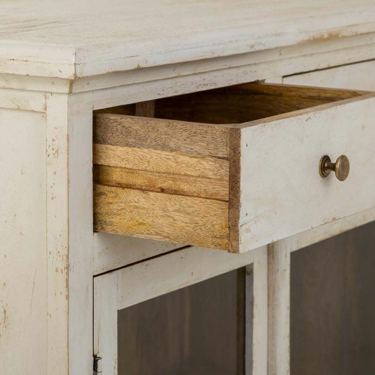 Aparador Alexandra House Living Blanco Madera Vidrio 40 x 100 x 160 cm