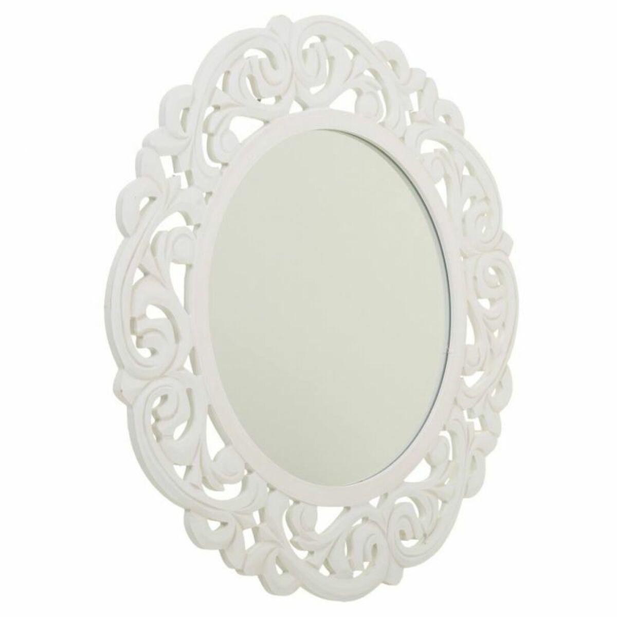 Espejo de pared Alexandra House Living Blanco Crema 2 x 60 x 60 cm Círculo